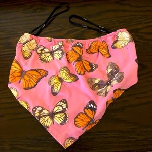 Butterfly triangle tube top